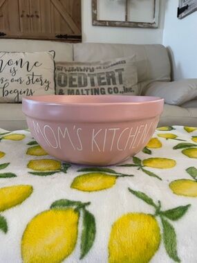 Rae Dunn Pink Ceramic 'MOM'S KITCHEN' Mixing Bowl